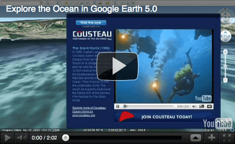 Explore the Ocean in Google Earth, youtube