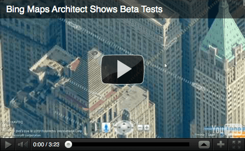 Bing Maps Architect Shows Beta Tests, youtube