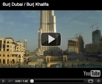 Burj Dubai Burj Hlaifa, youtube